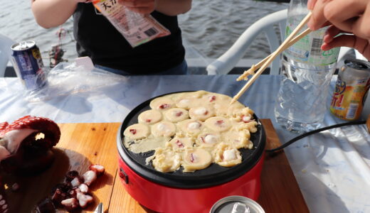 takoyaki in Osaka bay